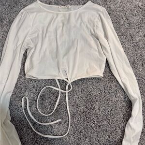 Heart Hips White Tie-Front Crop Top